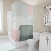 抽象芸術モダンアートの背景ピ絵画ンク、グラ シャワーカーテン (インサイチュ)