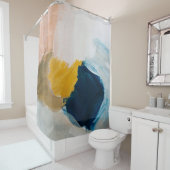 抽象芸術モダンアートの背景灰色絵画と シャワーカーテン (インサイチュ)