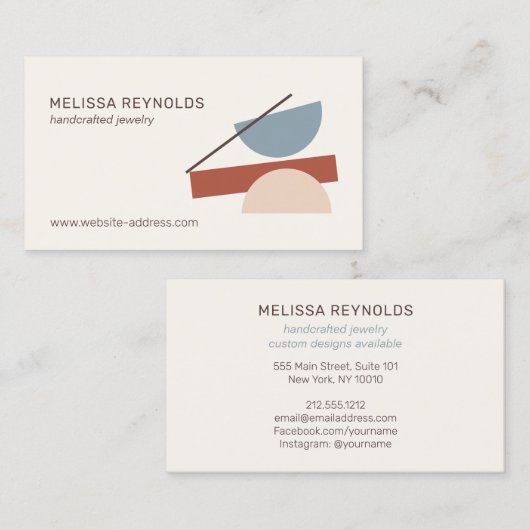 抽象芸術モダンアートインテリアデザイナー、クレフター 名刺 (正面/裏面)