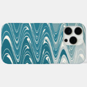 抽象芸術モダンアートウェーブズデザインイン青グラデーション Case-Mate iPhoneケース (裏面 (横))