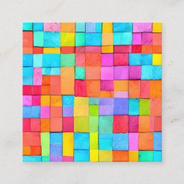 抽象芸術モダンアートウォーターカラーアーティストオフィスカラー スクエア名刺