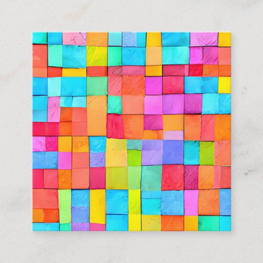 抽象芸術モダンアートウォーターカラーアーティストオフィスカラー スクエア名刺 (正面)