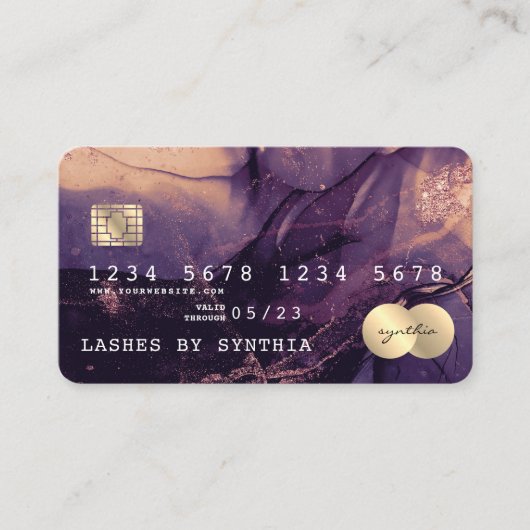 抽象芸術モダンアートウォーターカラークレジットカードスタイル 名刺 (正面)