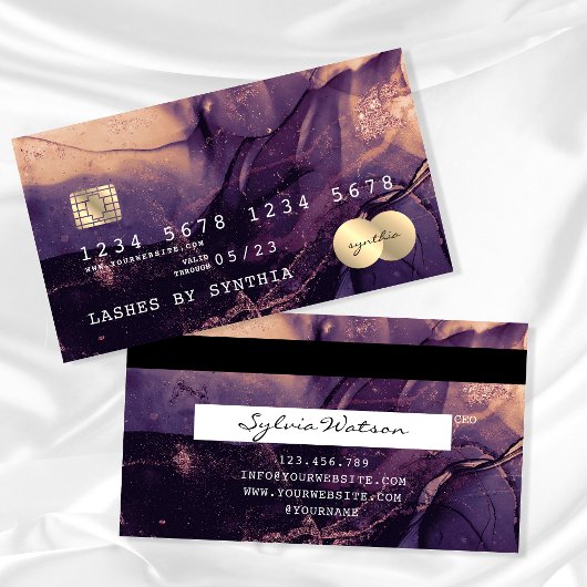 抽象芸術モダンアートウォーターカラークレジットカードスタイル 名刺