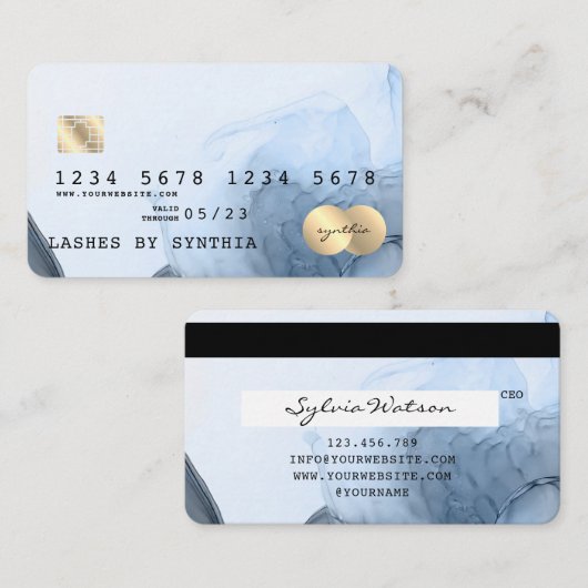 抽象芸術モダンアートウォーターカラークレジットカードスタイル 名刺 (正面/裏面)