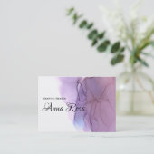 *~*抽象芸術モダンアートウォーターカラーラベンダー 名刺 (スタンド正面)