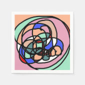 抽象芸術モダンアートカクテルナプキンス スタンダードカクテルナプキン (正面)