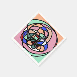 抽象芸術モダンアートカクテルナプキンス スタンダードカクテルナプキン