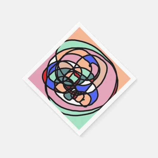 抽象芸術モダンアートカクテルナプキンス スタンダードカクテルナプキン (角)