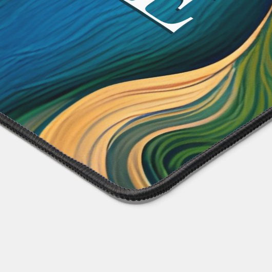 抽象芸術モダンアートカラースワールズモノグラム デスクマット (コーナー)