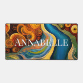 抽象芸術モダンアートカラースワールズモノグラム デスクマット (正面)