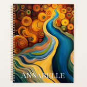 抽象芸術モダンアートカラー渦巻き プランナー手帳 (正面)