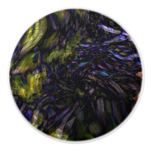 抽象芸術モダンアートカラー芸術的スプラッシュ セラミックノブ (正面)