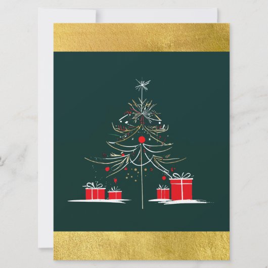 抽象芸術モダンアートクリスマスツリー シーズンカード (正面)