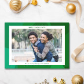 抽象芸術モダンアートグリーンクリスマスカスタム写真 シーズンカード