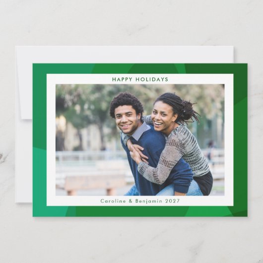 抽象芸術モダンアートグリーンクリスマスカスタム写真 シーズンカード (正面)