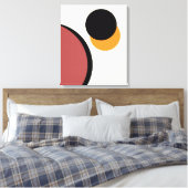 抽象芸術モダンアートサークルオレンジブラウンブラック キャンバスプリント (インサイチュ (寝室))