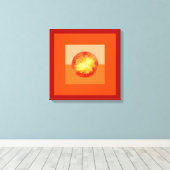 抽象芸術モダンアートジオメトリックファイアリーサン キャンバスプリント (インサイチュ (ウッドフロア))