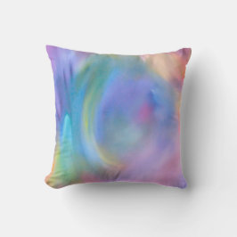 抽象芸術モダンアートパステルウォーターカラーレインボー クッション