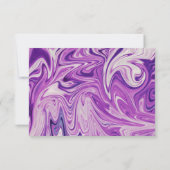 抽象芸術モダンアートパステル銀河系スタイリッシュ結婚ズ 出欠カード (裏面)