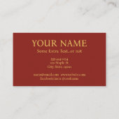 抽象芸術モダンアートビジネスカード金ゴールドブルゴーニュ 名刺 (裏面)