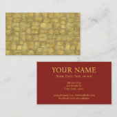 抽象芸術モダンアートビジネスカード金ゴールドブルゴーニュ 名刺 (正面/裏面)