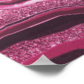 抽象芸術モダンアートピンクアゲートジェードジェムストーン ポスター (角)