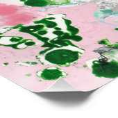 抽象芸術モダンアートピンクブルーグリーンホワイトトレンディー ポスター (コーナー)