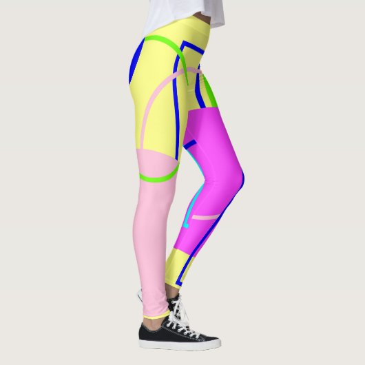抽象芸術モダンアートブライトレギンス レギンス (右)