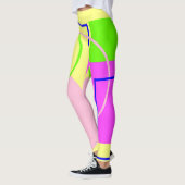抽象芸術モダンアートブライトレギンス レギンス (左)