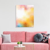 抽象芸術モダンアートブルーイエローレッドパープルグリーン キャンバスプリント (インサイチュ (リビング))