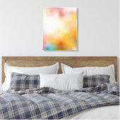 抽象芸術モダンアートブルーイエローレッドパープルグリーン キャンバスプリント (インサイチュ (寝室))