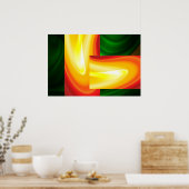 抽象芸術モダンアートポスター – デジタルアート ポスター (キッチン)