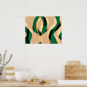 抽象芸術モダンアートポスター – マクシマリストスタイル ポスター (キッチン)