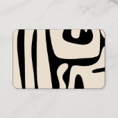 抽象芸術モダンアートミニマリストブラックアンドクリーム 名刺 (裏面)