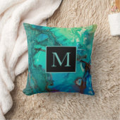 抽象芸術モダンアートモノグラムブルーの影 クッション (ブランケット)