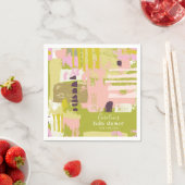 抽象芸術モダンアートライムグリーンかわいい赤ちゃんシャワー スタンダードカクテルナプキン (インサイチュ)