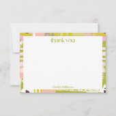 抽象芸術モダンアートライムグリーンキュートシャワーカスタム サンキューカード (正面)