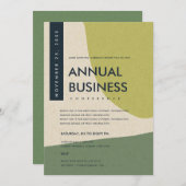 抽象芸術モダンアートライムグリーン会議イベント 招待状 (正面/裏面)