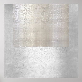 抽象芸術モダンアート幾何学バイナリーサイバー ポスター