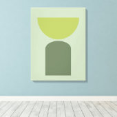 抽象芸術モダンアート幾何学図形セージグリーン キャンバスプリント (インサイチュ (ウッドフロア))