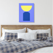 抽象芸術モダンアート幾何学図形セージグリーン キャンバスプリント (インサイチュ (寝室))