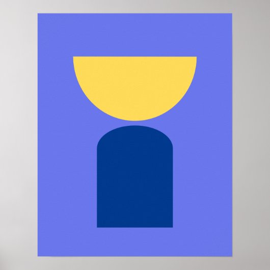 抽象芸術モダンアート幾何学図形セージグリーン ポスター (正面)