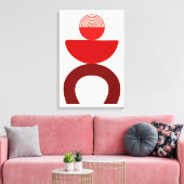 抽象芸術モダンアート幾何学図形（赤） キャンバスプリント (インサイチュ (リビング))