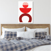 抽象芸術モダンアート幾何学図形（赤） キャンバスプリント (インサイチュ (寝室))