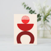 抽象芸術モダンアート幾何学図形（赤） シーズンポストカード (スタンド正面)