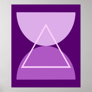 抽象芸術モダンアート幾何学的型枠紫 ポスター