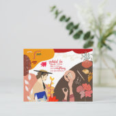 抽象芸術モダンアート感謝引用文感謝祭 ポストカード (スタンド正面)