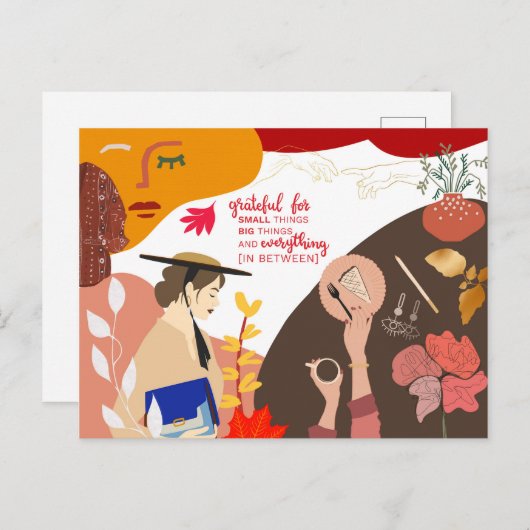 抽象芸術モダンアート感謝引用文感謝祭 ポストカード (正面/裏面)