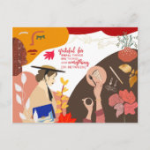 抽象芸術モダンアート感謝引用文感謝祭 ポストカード (正面)